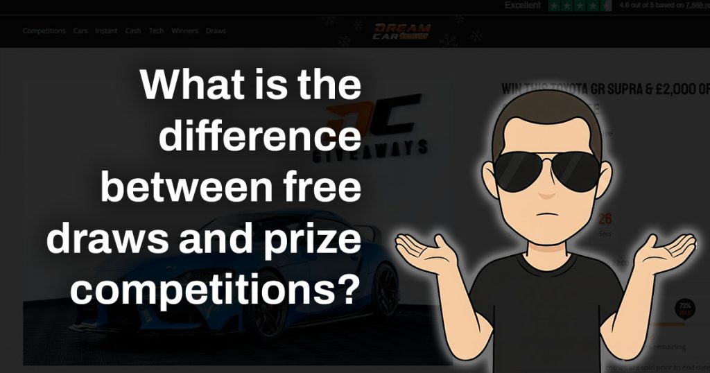 What is the difference between free draws and prize competitions?