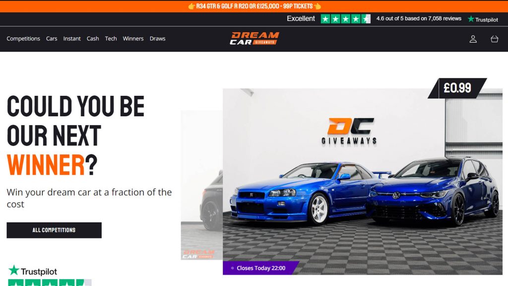 Dream Car Giveaways Review - Featured Image