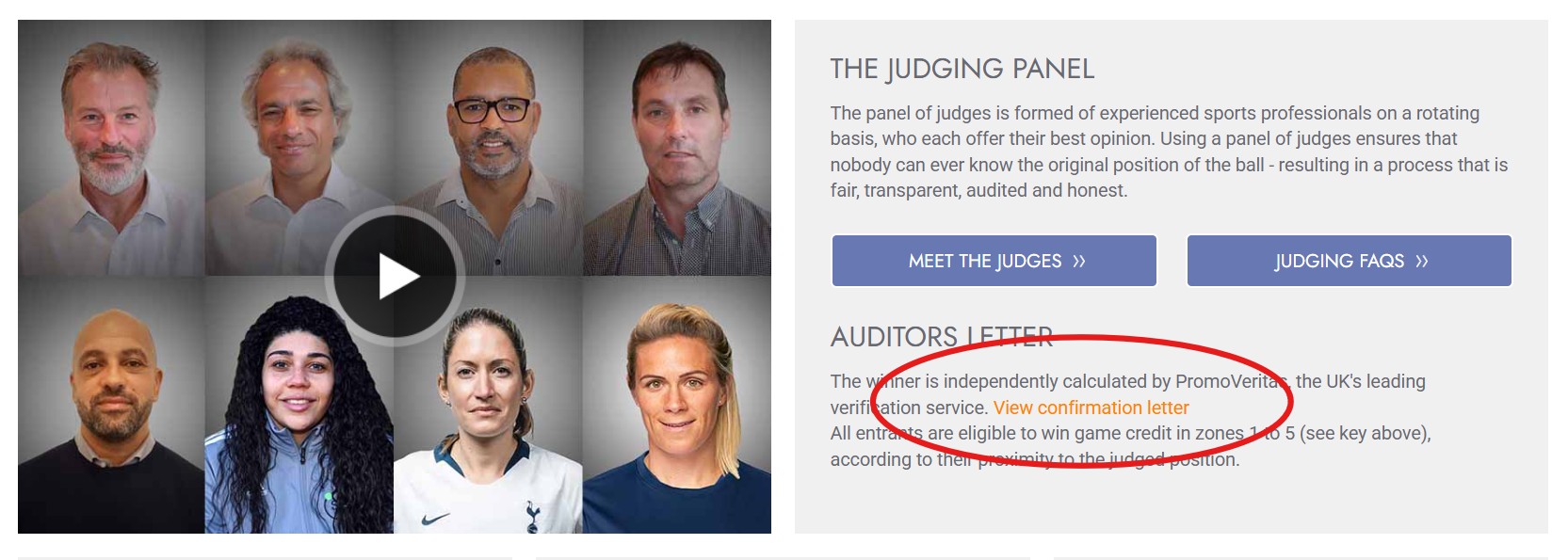 Raffle House Review - Example of BOTB's transparency showing they publish auditors letters when Raffle House does not