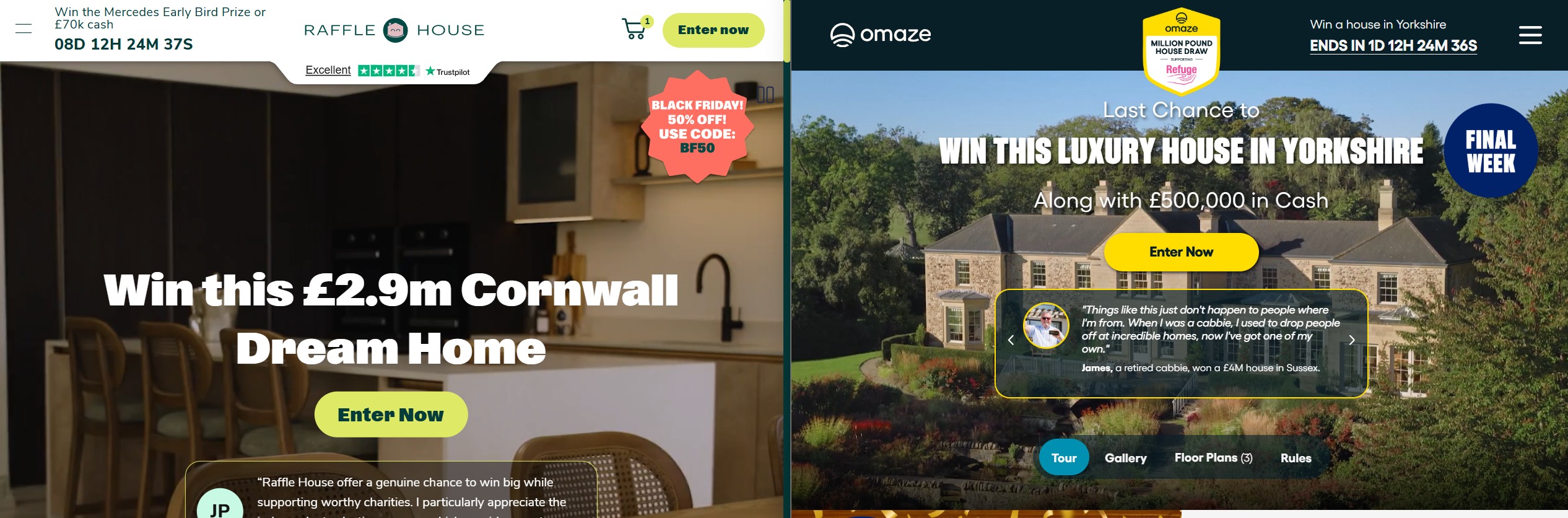 Raffle House vs Omaze - What's the difference? Nothing!