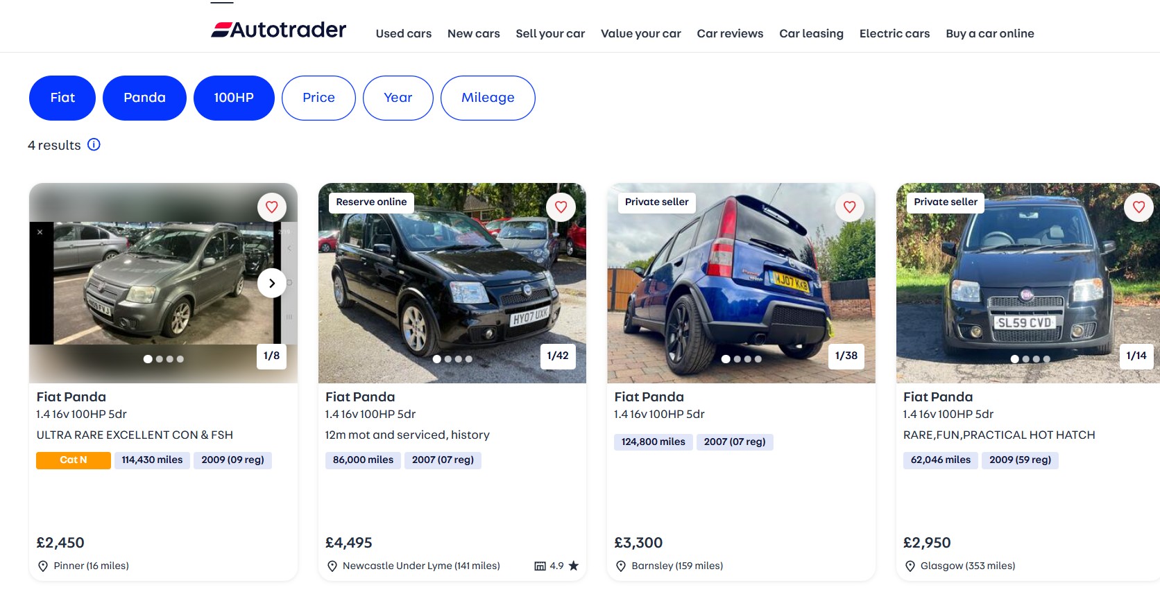 EP Comps Review - Autotrade Example - FIAT Panda